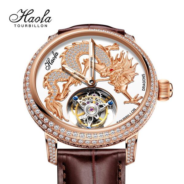 wristwatches men's haofa luxury skeleton tourbillon mechanical dragon manual sapphire watch for men orologio uomo, Slivery;brown 
wristwatches men's haofa luxury skeleton tourbillon mechanical dragon manual sapphire watch for men orologio uomo, Slivery;brown