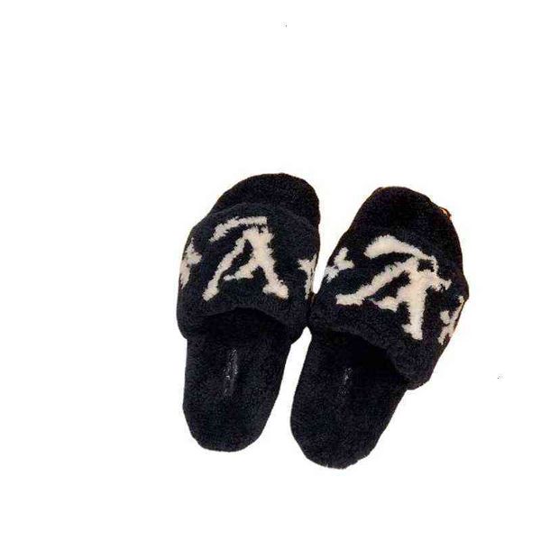 high version l family wool slippers letter plush suede soft bottom autumn and winter warm women, Black
high version l family wool slippers letter plush suede soft bottom autumn and winter warm women, Black