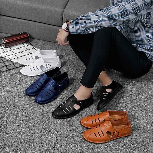 sandals big size shoes sandalia masculina leather men breathable fisherman retro gladiator summer slip on loafers slipper, Black
sandals big size shoes sandalia masculina leather men breathable fisherman retro gladiator summer slip on loafers slipper, Black