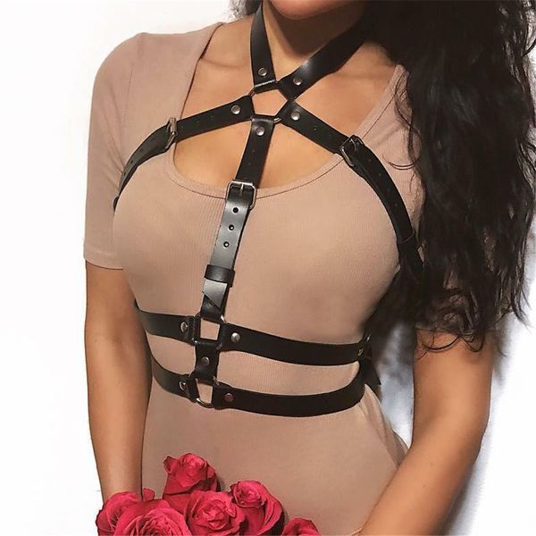 bondage leather body harness women chest cage lingerie costumes suspender erotic gothic garter belt garter bondage, Black;white
bondage leather body harness women chest cage lingerie costumes suspender erotic gothic garter belt garter bondage, Black;white