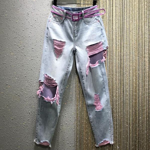 summer fashion color ripped womens jean beggar hole casual straight ankle length, Blue
summer fashion color ripped womens jean beggar hole casual straight ankle length, Blue