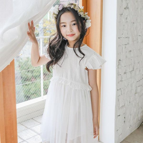 children white dress summer knee length cotton mesh casual clothes for 6 7 8 9 10 years girl's dresses, Red;yellow
children white dress summer knee length cotton mesh casual clothes for 6 7 8 9 10 years girl's dresses, Red;yellow