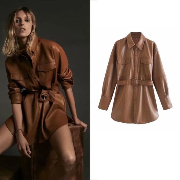 women's leather & faux fashion splicing pu clothes autumn and winter jacket light mature temperament coats jackets women, Black
