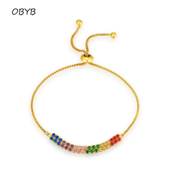 link, chain obyb colorful bracelet for women jewelry party gift adjustable link tennis bracelets cz zircon bangle, Black
link, chain obyb colorful bracelet for women jewelry party gift adjustable link tennis bracelets cz zircon bangle, Black