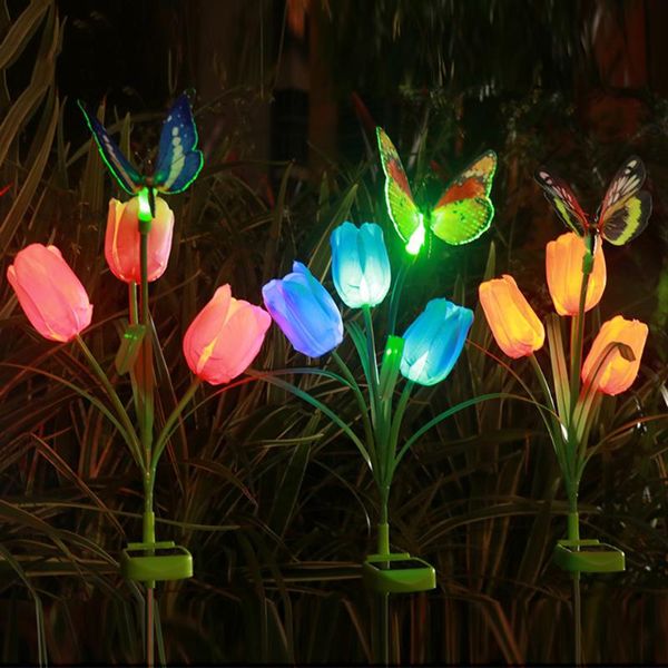 lawn lamps 3pcs led solar light luminous butterfly tulip waterproof outdoor garden stakes yard art for home courtyard decoration
lawn lamps 3pcs led solar light luminous butterfly tulip waterproof outdoor garden stakes yard art for home courtyard decoration