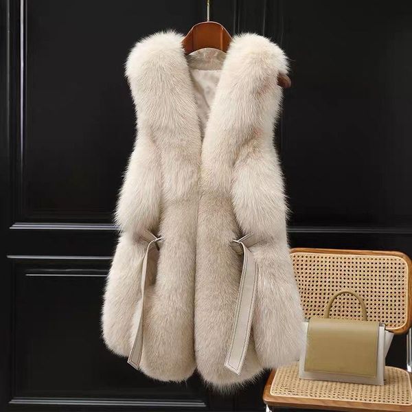 women's fur & faux winter women sleeveless vest coat female solid color loose mid-length casual thick warm cardigan d73, Black
women's fur & faux winter women sleeveless vest coat female solid color loose mid-length casual thick warm cardigan d73, Black