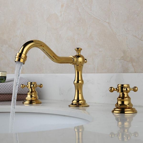 basin faucet luxury gold brass widespread 3 holes bathroom sink dual handles and cold water lavatory mixer taps faucets
basin faucet luxury gold brass widespread 3 holes bathroom sink dual handles and cold water lavatory mixer taps faucets