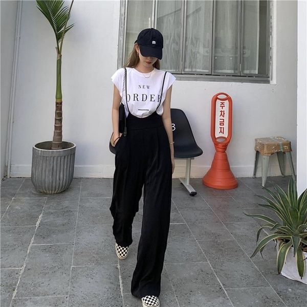 women's pants & capris straight casual solid black wide leg trousers streetwear suit full-length selling chic loose jumper 2021, Black;white
women's pants & capris straight casual solid black wide leg trousers streetwear suit full-length selling chic loose jumper 2021, Black;white