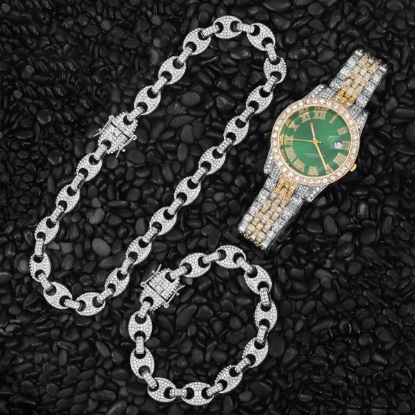 chains hip hop iced out cz coffee bean pig nose alloy rhinestone watch +chain+bracelet charm link chain bling necklaces for men jewelry, Silver
chains hip hop iced out cz coffee bean pig nose alloy rhinestone watch +chain+bracelet charm link chain bling necklaces for men jewelry, Silver
