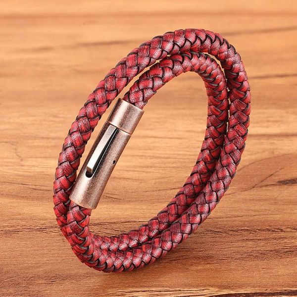 charm bracelets tyo stainless steel bronze clasp boys girls braided wrap leather bracelet red for christmas gifts hand jewelry accessories, Golden;silver
charm bracelets tyo stainless steel bronze clasp boys girls braided wrap leather bracelet red for christmas gifts hand jewelry accessories, Golden;silver