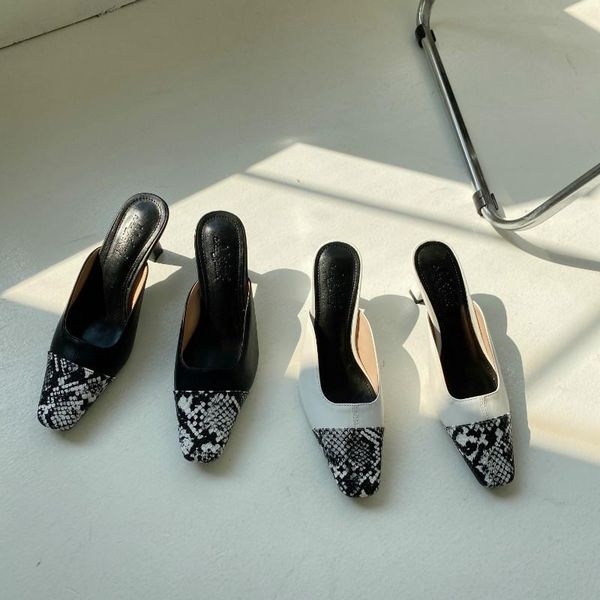 vintage square toe snake print kitten heel women mules strange mixed colors slippers sandals elegant ladies shoes, Black
vintage square toe snake print kitten heel women mules strange mixed colors slippers sandals elegant ladies shoes, Black