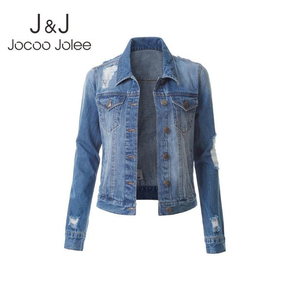 jocoo jolee korean denim jackets vintage ripped denim jackets streetwear harajuku jean coats women's single breasted slim jacket 210518, Black;brown
jocoo jolee korean denim jackets vintage ripped denim jackets streetwear harajuku jean coats women's single breasted slim jacket 210518, Black;brown