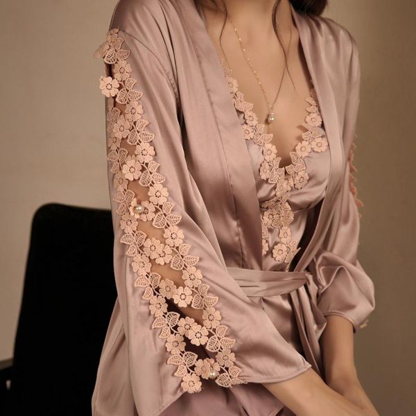 womens lounge set bathrobe satin silk dress pajama lace sleepwear nightwear nighty for bride dressing gowns home robe 2021 women's, Black;red
womens lounge set bathrobe satin silk dress pajama lace sleepwear nightwear nighty for bride dressing gowns home robe 2021 women's, Black;red