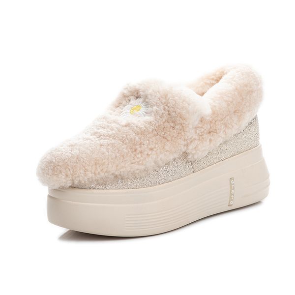 Autumn Winter Fashion Cute Wool Slope Flat-Bottomed Inner Height 7CM Womens Warm Snow Boots Non-Slip Black Beige Flowers 1573
Autumn Winter Fashion Cute Wool Slope Flat-Bottomed Inner Height 7CM Womens Warm Snow Boots Non-Slip Black Beige Flowers 1573