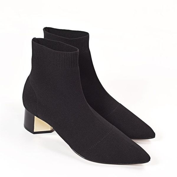 boots spring and autumn tide 2021 thin knitted elastic socks thick heel middle pointed women's short single boot, Black
boots spring and autumn tide 2021 thin knitted elastic socks thick heel middle pointed women's short single boot, Black
