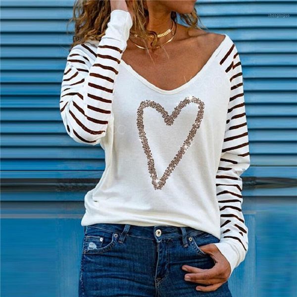 women's blouses & shirts vintage heart print women blouse shirt 2021 spring v-neck pullover fashion striped long sleeve blusa streetwe, White
women's blouses & shirts vintage heart print women blouse shirt 2021 spring v-neck pullover fashion striped long sleeve blusa streetwe, White