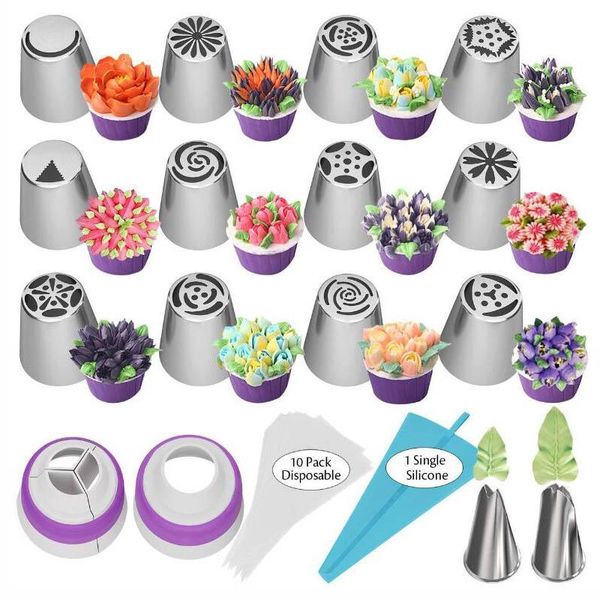 27pcs/set stainless steel russian nozzles icing piping tips set pastry bags coupler fondant cake decorating tools baking &
27pcs/set stainless steel russian nozzles icing piping tips set pastry bags coupler fondant cake decorating tools baking &