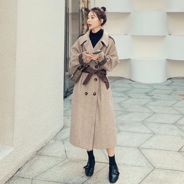 woolen coat for women fashion double breasted loose casual long overcoat female elegant korean slim outerwear autumn winter women's woo, Black
woolen coat for women fashion double breasted loose casual long overcoat female elegant korean slim outerwear autumn winter women's woo, Black