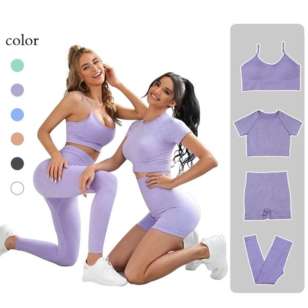 2/3/4pcs seamless women tracksuit yoga set sportswear gym clothing suits fitness high waist leggings long sleeve crop sports 210802, Gray
2/3/4pcs seamless women tracksuit yoga set sportswear gym clothing suits fitness high waist leggings long sleeve crop sports 210802, Gray