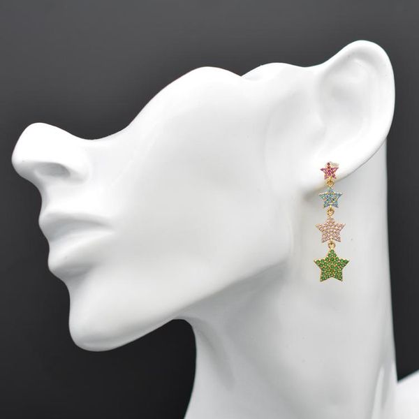 dangle & chandelier multicolor jewelry with iridescent cubic zircon earrings inlaid in star shape anniversary gift, Silver
dangle & chandelier multicolor jewelry with iridescent cubic zircon earrings inlaid in star shape anniversary gift, Silver