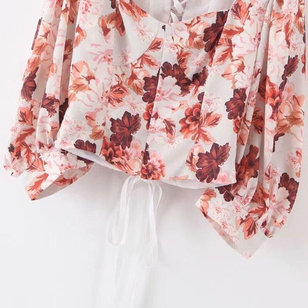 women's blouses & shirts vintage crop womens and elegant ladies women puff sleeve pink floral blouse korean retro, White
women's blouses & shirts vintage crop womens and elegant ladies women puff sleeve pink floral blouse korean retro, White