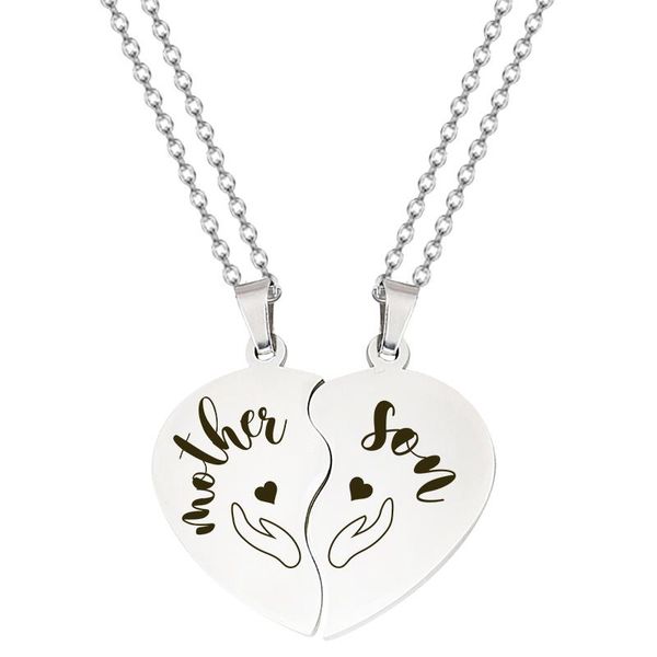 pendant necklaces mother son heart necklace mother's day gift fashion jewelry, Silver
pendant necklaces mother son heart necklace mother's day gift fashion jewelry, Silver