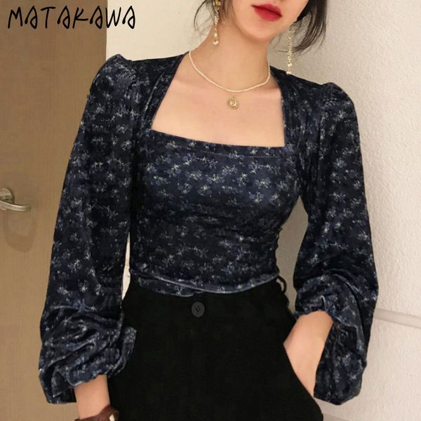 matakawa autumn elegant square collar women blouse slim waist puff sleeve blusas print floral velvet ladies shirt 210513, White
matakawa autumn elegant square collar women blouse slim waist puff sleeve blusas print floral velvet ladies shirt 210513, White