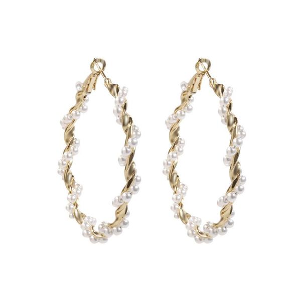hoop & huggie pearl round circle earrings for women large fashion classic elegent ethnic 925s golden twist jewel luxury gift accessories, Golden;silver
hoop & huggie pearl round circle earrings for women large fashion classic elegent ethnic 925s golden twist jewel luxury gift accessories, Golden;silver