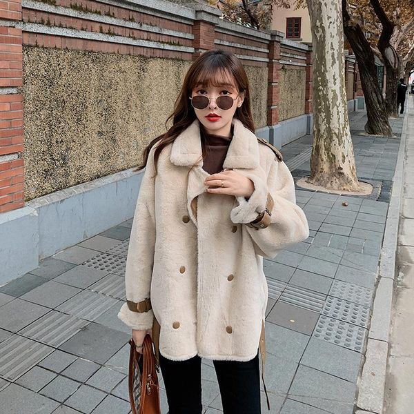 women's fur & faux 2021 women fashion with suede hair thick warm jacket coat vintage pockets loose female outwear chic y77, Black
women's fur & faux 2021 women fashion with suede hair thick warm jacket coat vintage pockets loose female outwear chic y77, Black