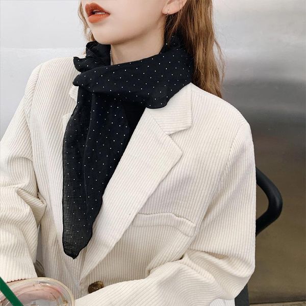 scarves solid color cotton linen small scarf black orange tied hairband wrist dot female spring summer decoration, Blue;gray
scarves solid color cotton linen small scarf black orange tied hairband wrist dot female spring summer decoration, Blue;gray