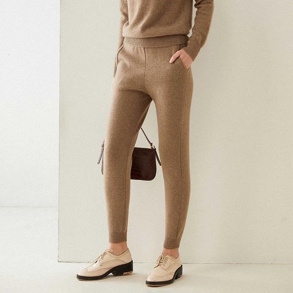 women's pants & capris autumn/winter 2021 fashion 100% pure cashmere slimming thickened, Black;white
women's pants & capris autumn/winter 2021 fashion 100% pure cashmere slimming thickened, Black;white