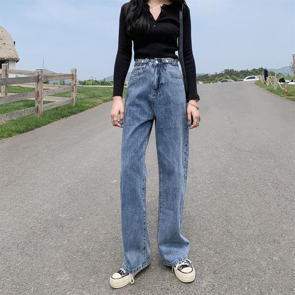 women's jeans cgc 2021 fashion autumn woman's high waist slim loose wide leg denim pants female vintage baggy trousers women, Blue
women's jeans cgc 2021 fashion autumn woman's high waist slim loose wide leg denim pants female vintage baggy trousers women, Blue