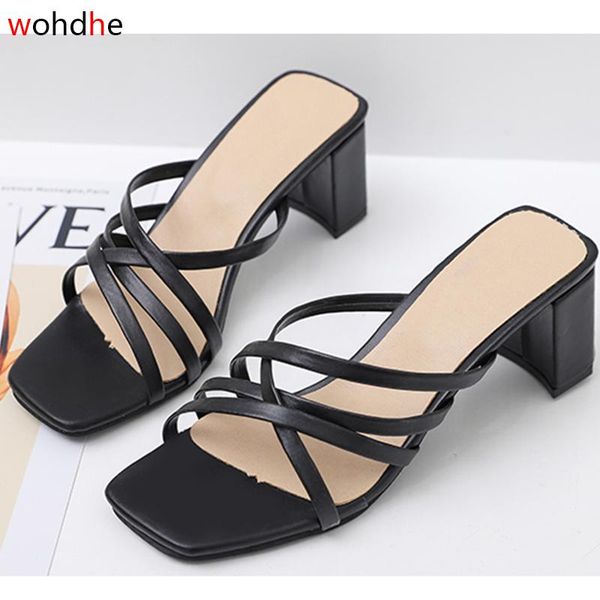 dress shoes wohdhe women mules open toe slip on sandals summer brand square heels slides zapatos de mujer, Black
dress shoes wohdhe women mules open toe slip on sandals summer brand square heels slides zapatos de mujer, Black