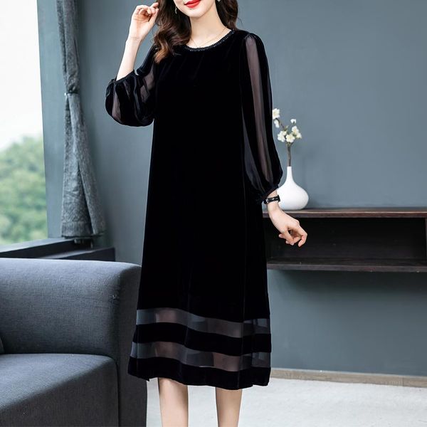 casual dresses coigarsam women dress autumn 2022 office lady long sleeve silk loose solid lantern o-neck black robe, Black;gray
casual dresses coigarsam women dress autumn 2022 office lady long sleeve silk loose solid lantern o-neck black robe, Black;gray