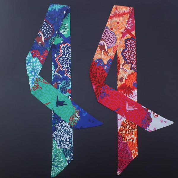 scarves design silk ribbon birds print women scarf handle bag ribbons female headband long and wraps, Blue;gray
scarves design silk ribbon birds print women scarf handle bag ribbons female headband long and wraps, Blue;gray