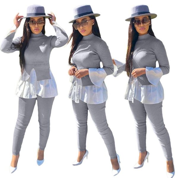 women's two piece pants 2021 autumn casual women outfits turtleneck office lady long sleeves patchwork ruffles skinny set real pos, White
women's two piece pants 2021 autumn casual women outfits turtleneck office lady long sleeves patchwork ruffles skinny set real pos, White