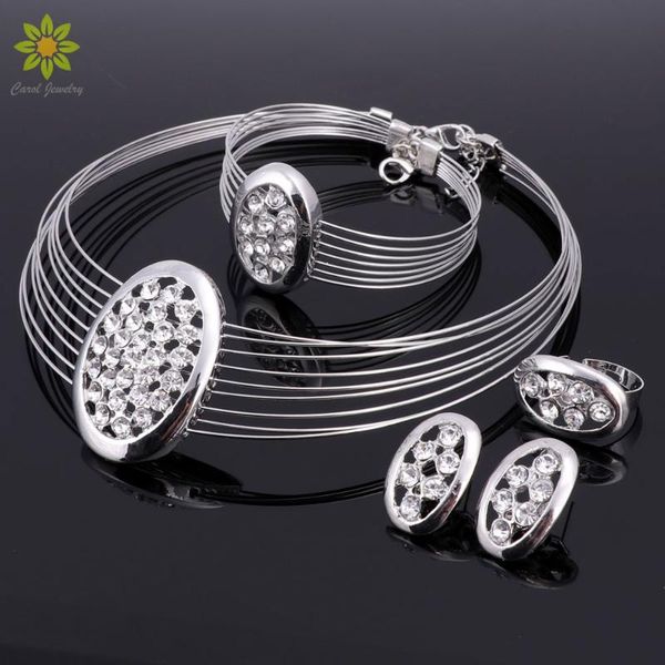 earrings & necklace women fine jewelry sets silver plated classic wedding dress accessories crystal bracelet ring set
earrings & necklace women fine jewelry sets silver plated classic wedding dress accessories crystal bracelet ring set