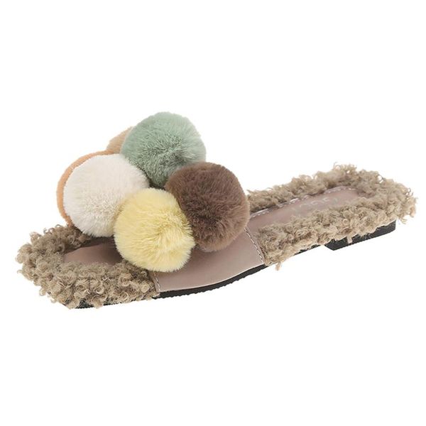 slippers women girls cute cotton short plush flat casual open-toe shoes loafers, Black
slippers women girls cute cotton short plush flat casual open-toe shoes loafers, Black