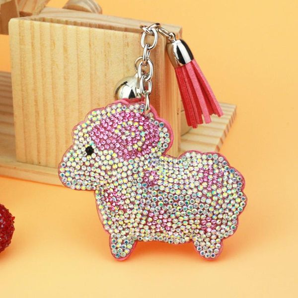 keychains crystal rhinestone leather keychain tassel sheep pendant souvenir gift key chain ring hang bag, Silver
keychains crystal rhinestone leather keychain tassel sheep pendant souvenir gift key chain ring hang bag, Silver