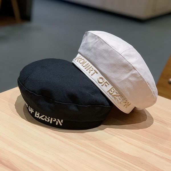 beanie/skull caps bere hat ladies spring and autumn embroidery letter flat hats retro british painter cap japanese tide brand designer, Blue;gray
beanie/skull caps bere hat ladies spring and autumn embroidery letter flat hats retro british painter cap japanese tide brand designer, Blue;gray