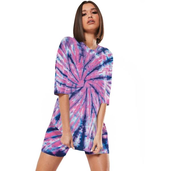 women's tracksuits two-piece tie dye printed t-shirt set casual wear sports style cycling shorts, Gray
women's tracksuits two-piece tie dye printed t-shirt set casual wear sports style cycling shorts, Gray