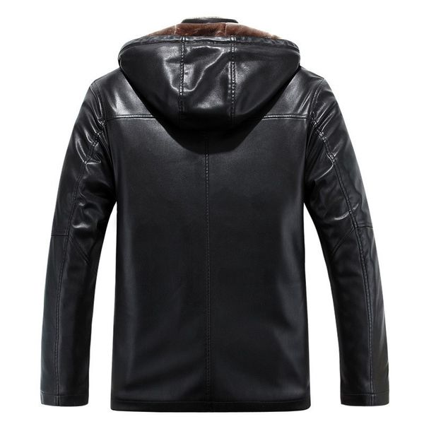 men's & fur winter thick fleece lining mens faux jacket slim fit hoody windproof overcoat office man casual leather coat tuvj, Black
men's & fur winter thick fleece lining mens faux jacket slim fit hoody windproof overcoat office man casual leather coat tuvj, Black