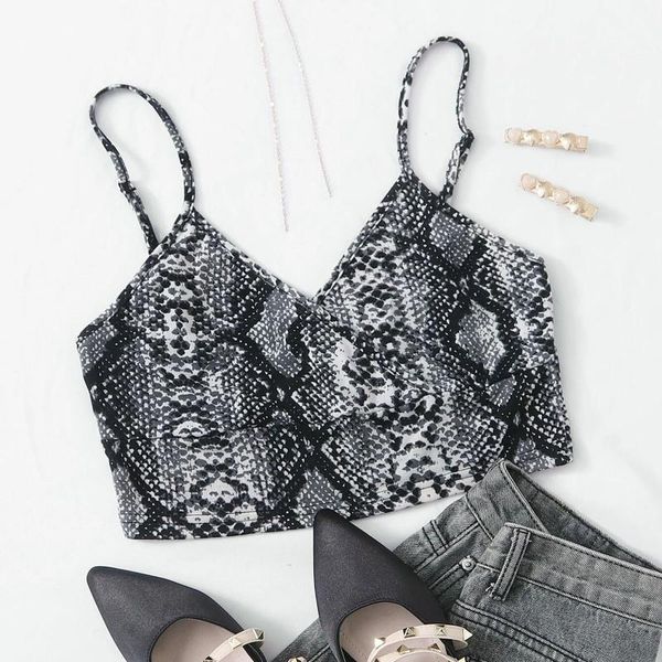 women short tanks gray snakeskin print spaghetti strap crop summer teen girls clubwear 2021 mujer camisetas a40 women's & cami, White
women short tanks gray snakeskin print spaghetti strap crop summer teen girls clubwear 2021 mujer camisetas a40 women's & cami, White