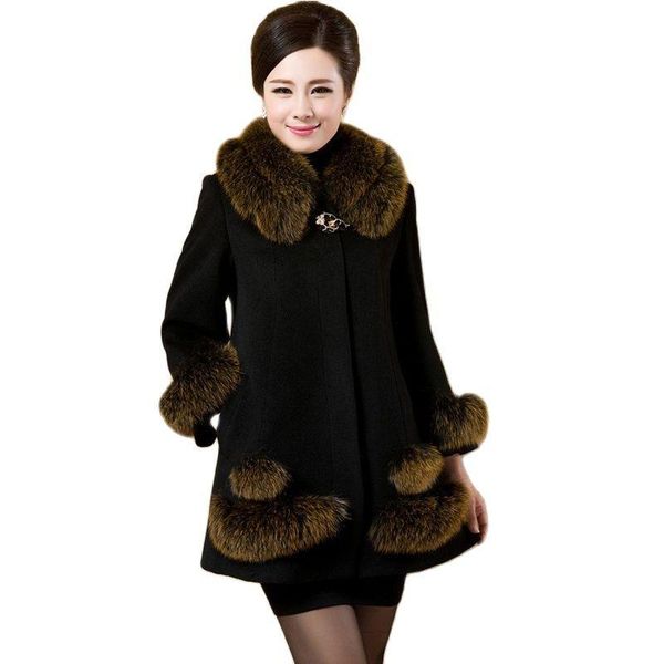 women's wool & blends oversize 6xl mom woolen coat fashion long loose collar overcoat women autumn winter outerwear female clothes, Black
women's wool & blends oversize 6xl mom woolen coat fashion long loose collar overcoat women autumn winter outerwear female clothes, Black