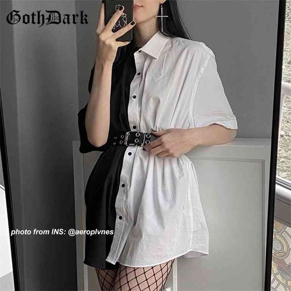 goth dark loose high waist mini patchwork summer fashion gothic women turn-down collar casual party dresses 2021 90s, Black;gray
goth dark loose high waist mini patchwork summer fashion gothic women turn-down collar casual party dresses 2021 90s, Black;gray