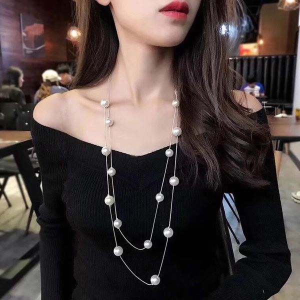 pendant necklaces 2021 imitation pearl jewelry long & pendants for women fashion multilayer collar mujer statement perlas kolye, Silver
pendant necklaces 2021 imitation pearl jewelry long & pendants for women fashion multilayer collar mujer statement perlas kolye, Silver