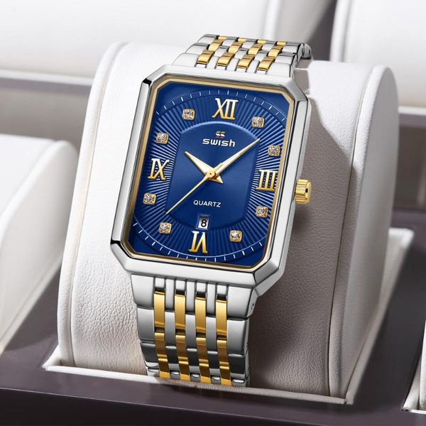 wristwatches swish men's quartz wristwatch sports watch waterproof stainless steel blue relógio masculino, Slivery;brown
wristwatches swish men's quartz wristwatch sports watch waterproof stainless steel blue relógio masculino, Slivery;brown