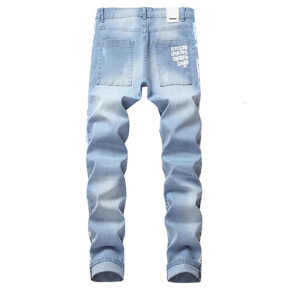 men denim light blue men's ripped motorcycle ny jeans plus size 36 38 40 elastic trendy hole softener
men denim light blue men's ripped motorcycle ny jeans plus size 36 38 40 elastic trendy hole softener