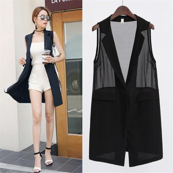 women's vests 2021 fashion plus size 5xl summer vest jacket women black chiffon sleeveless outerwear female perspective casual waistcoa, Black;white
women's vests 2021 fashion plus size 5xl summer vest jacket women black chiffon sleeveless outerwear female perspective casual waistcoa, Black;white