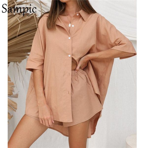 sampic summer lounge wear casual women tracksuit shorts suit loose short sleeve shirt and mini two piece set women's tracksuits, Gray
sampic summer lounge wear casual women tracksuit shorts suit loose short sleeve shirt and mini two piece set women's tracksuits, Gray